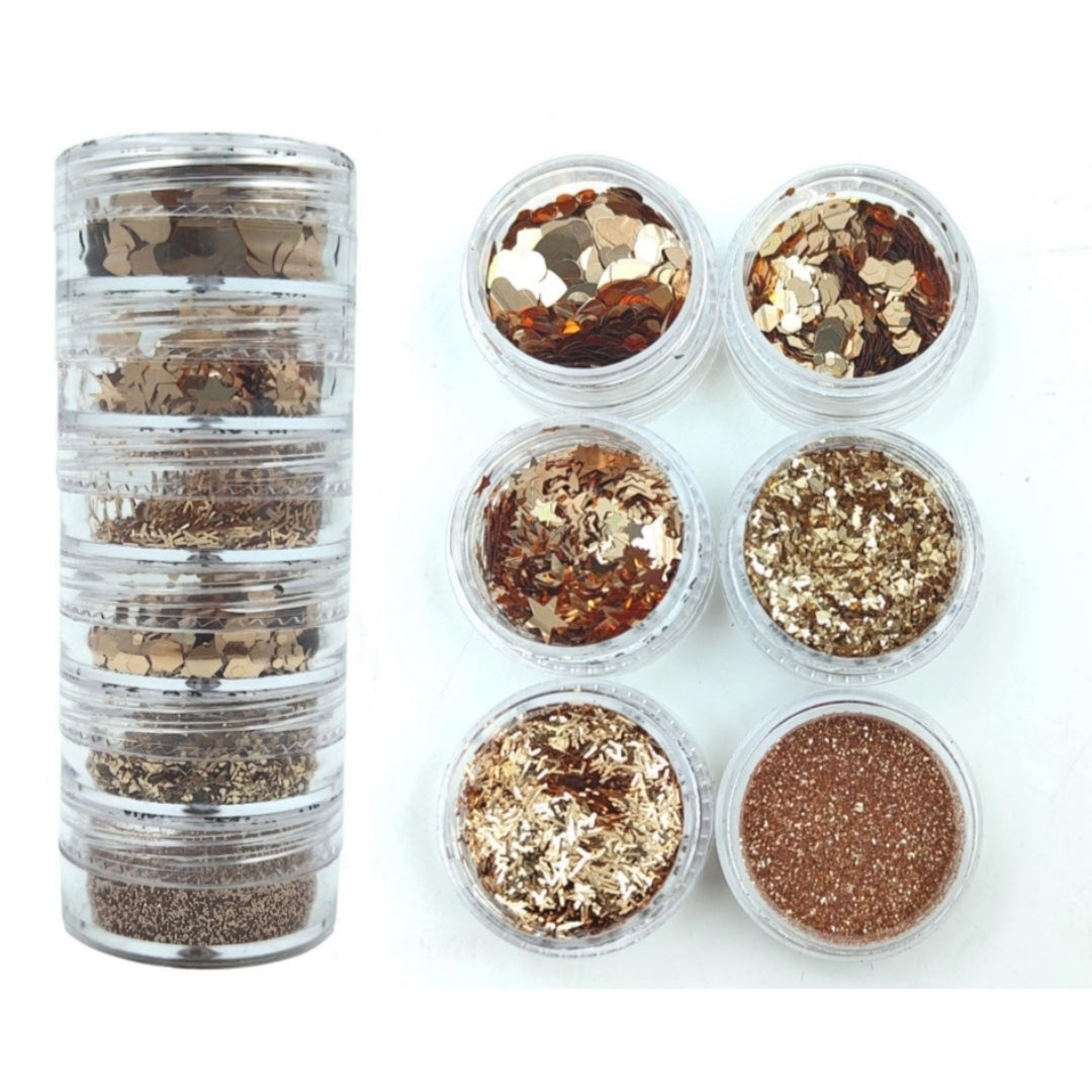 6 in 1 Glitter chunks - Champagne