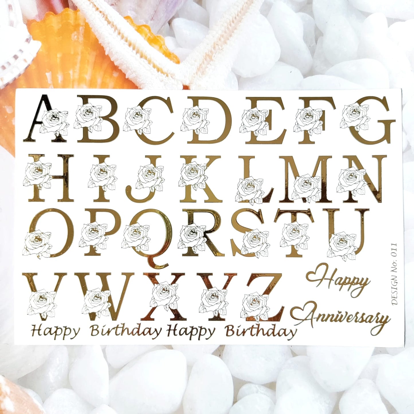 Alphabet Embossed Sticker Sheet A5 - D14