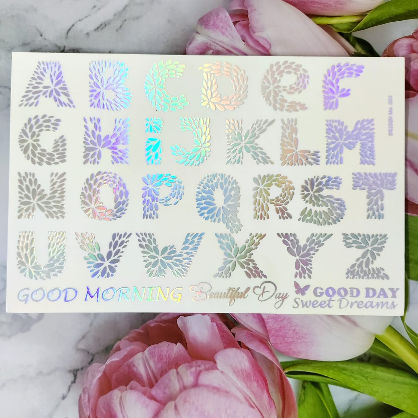 Alphabet Holographic Sticker sheet A5 - 09