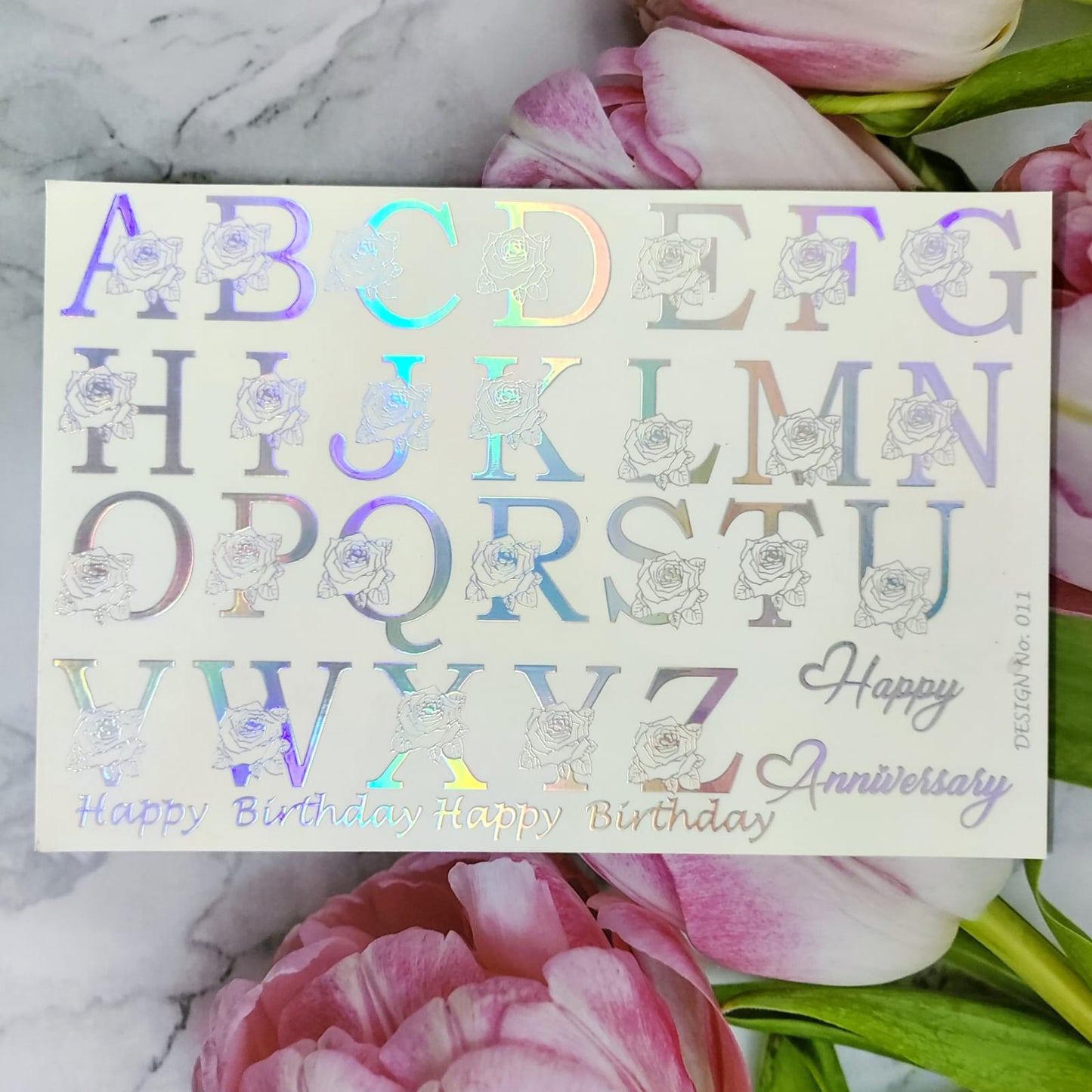 Alphabet Holographic Sticker sheet A5 - 11