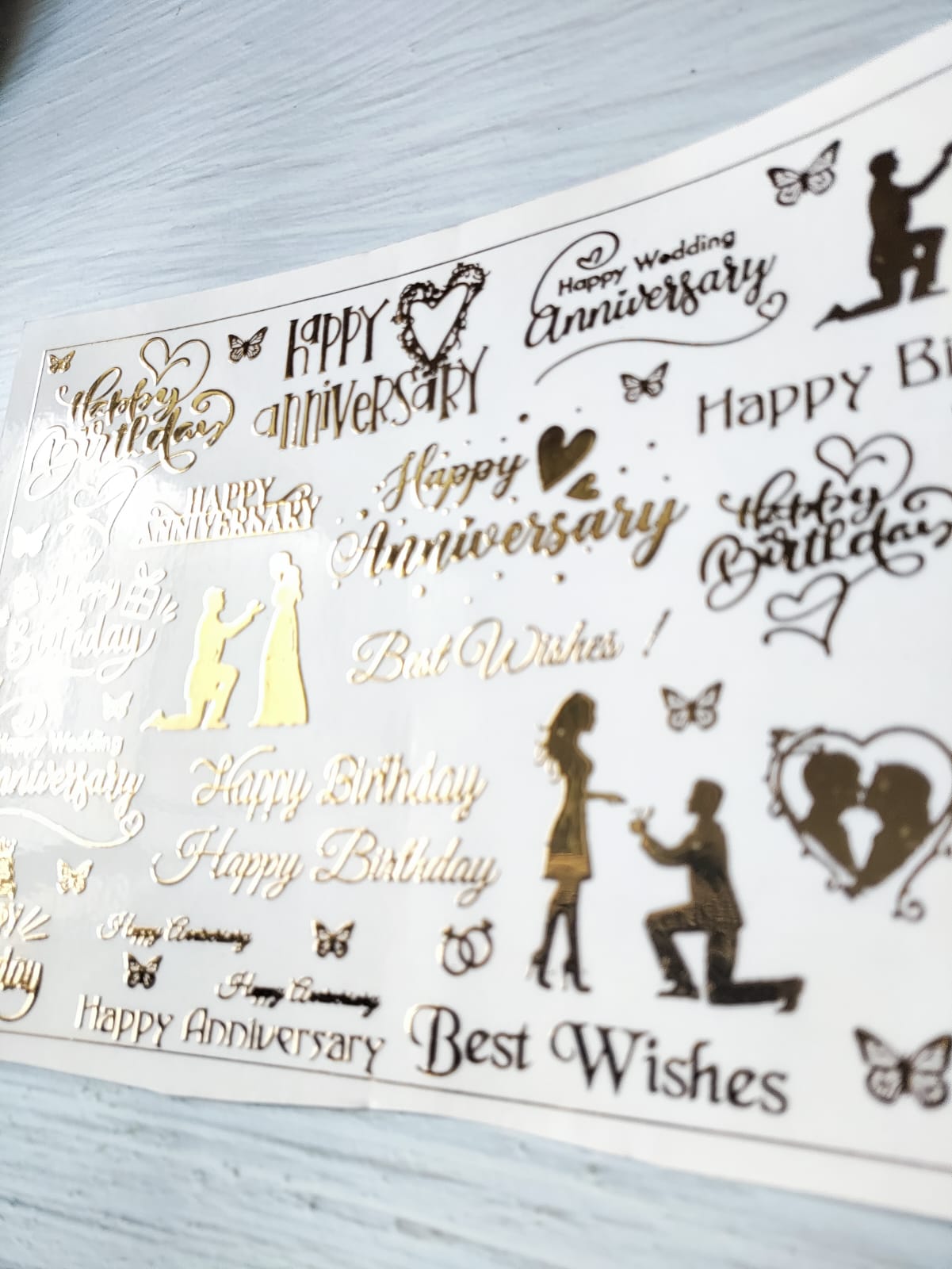 Anniversary Embossed Sticker Sheets A5 - D39