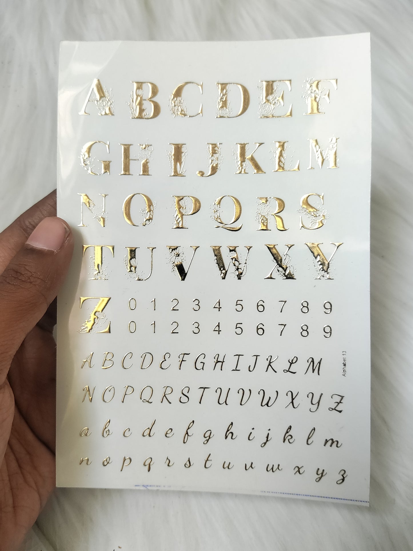 Alphabet Embossed Sticker Sheet A6 - D88