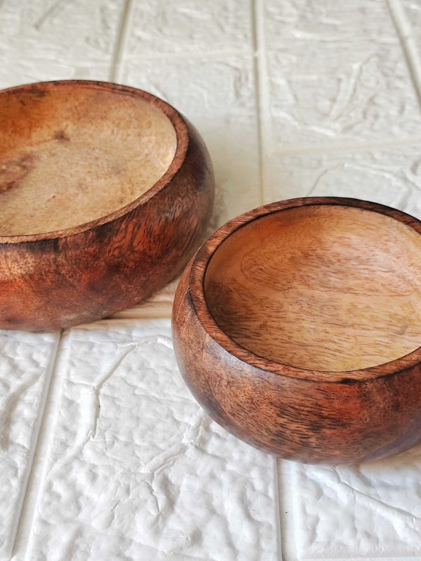Round Wooden Bowl for Candles