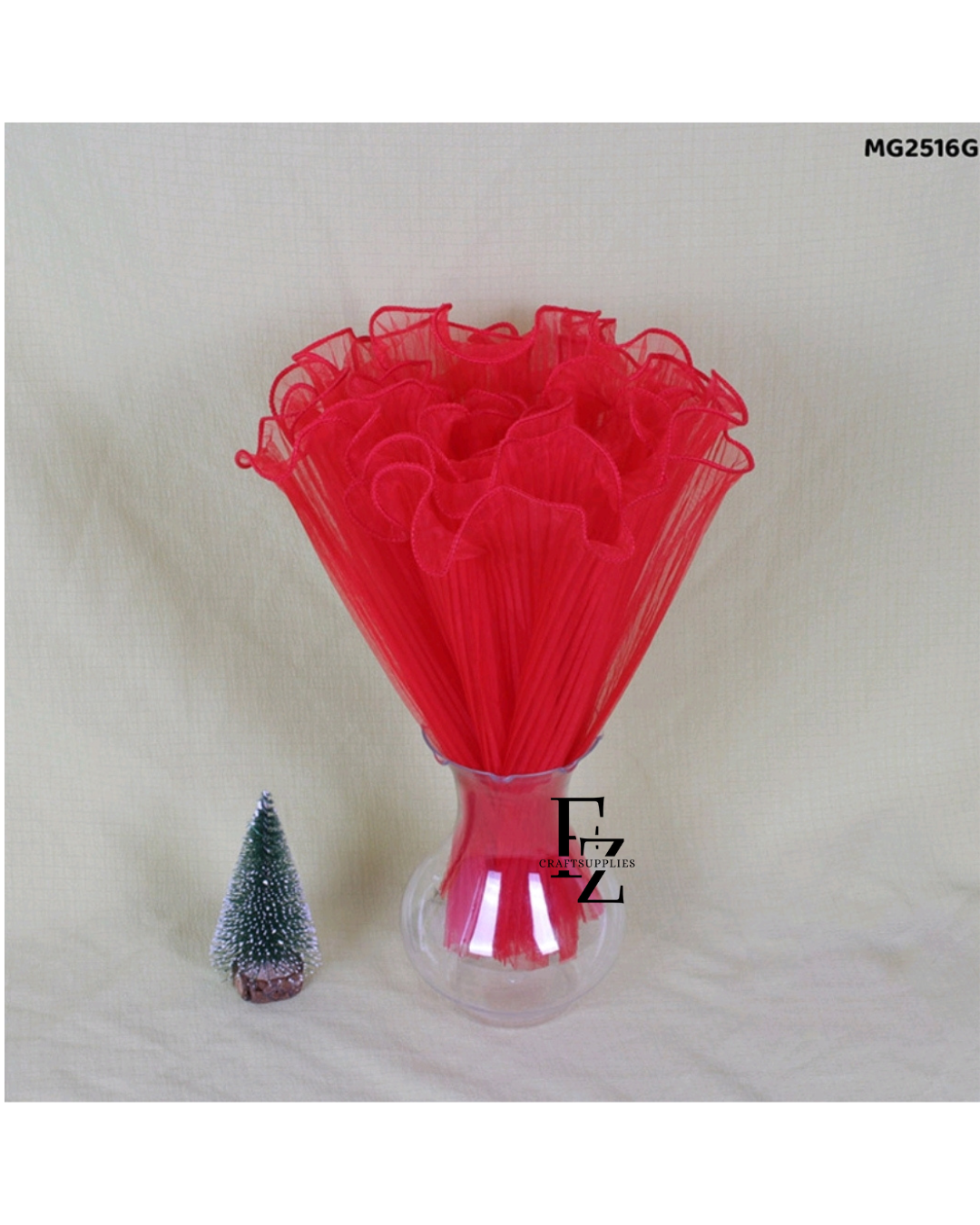 Red Wrinkled Net Wrapping