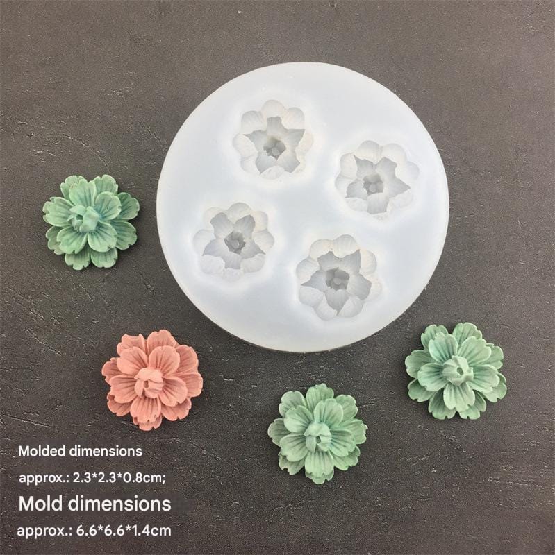 4 Cavity Cherry Blossom Flower Candle Mould