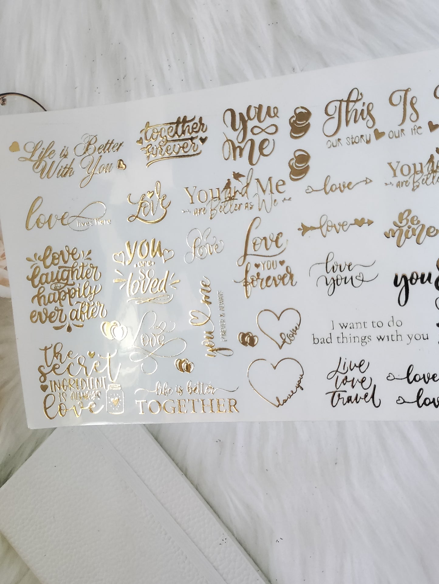 Love Embossed Sticker Sheet A5 - D83