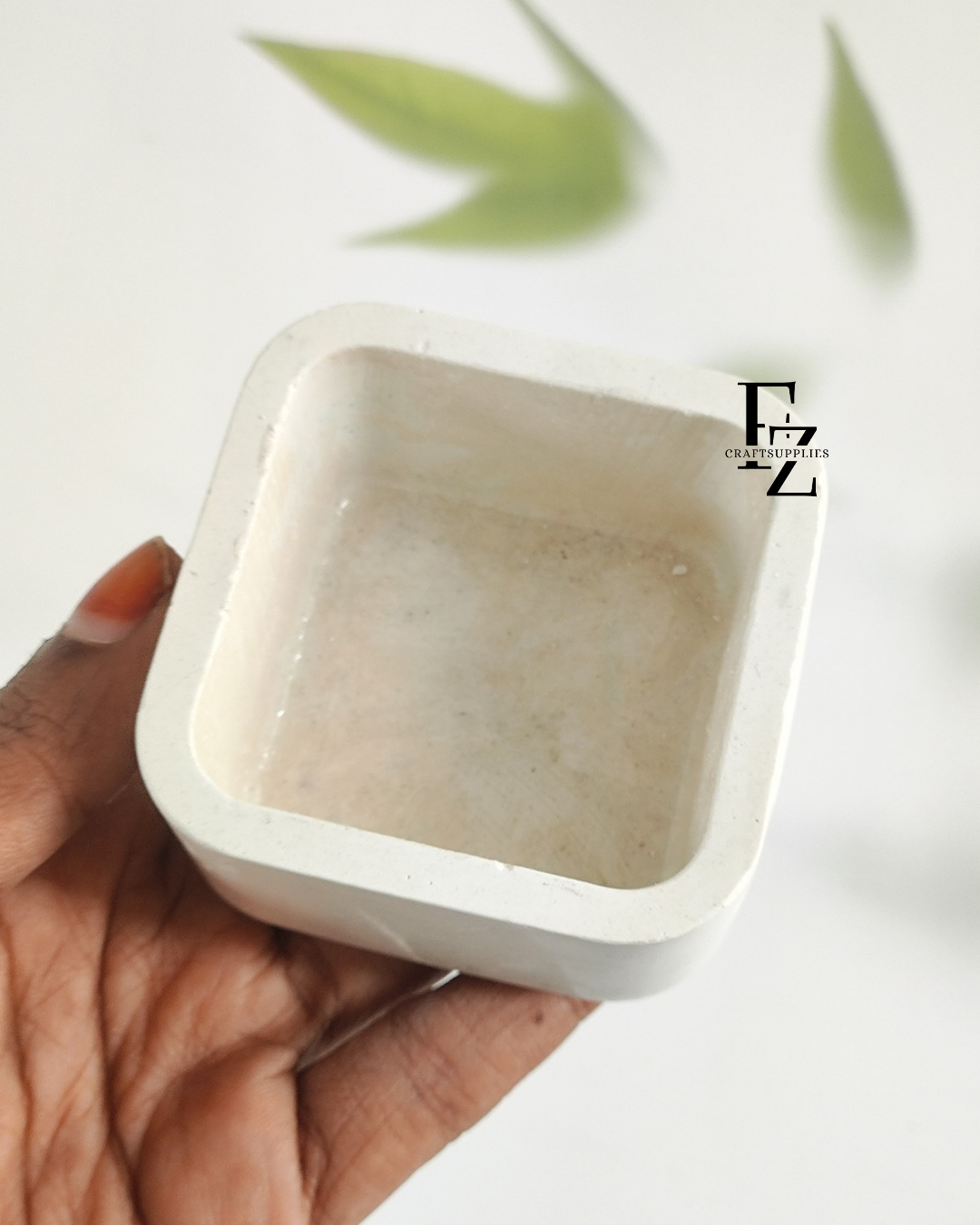 Square Small Concrete Jar