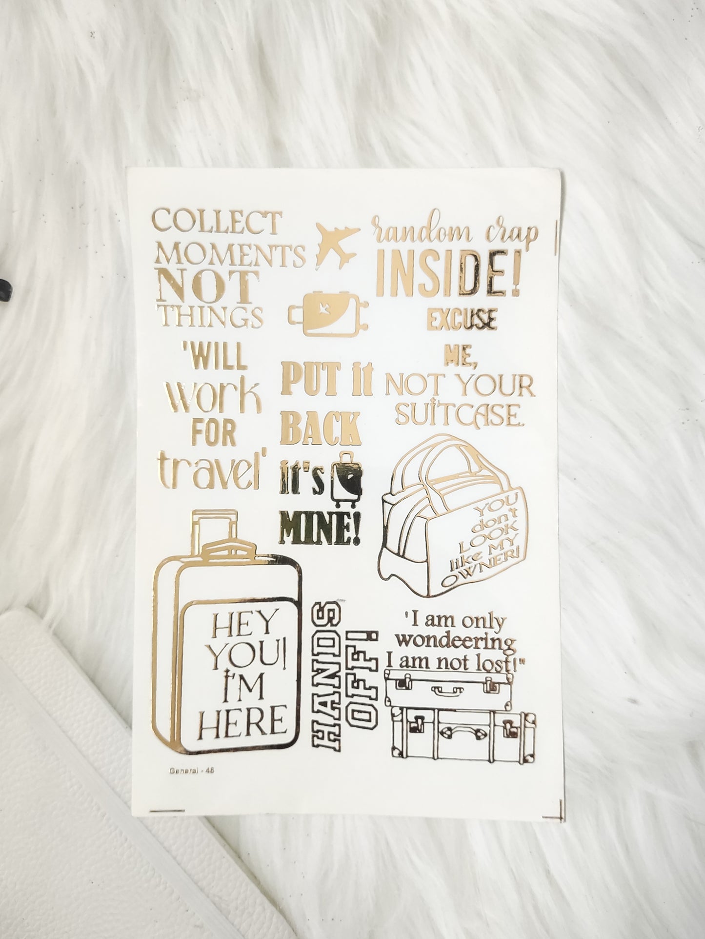 Travel Embossed Sticker Sheet A5 - D76