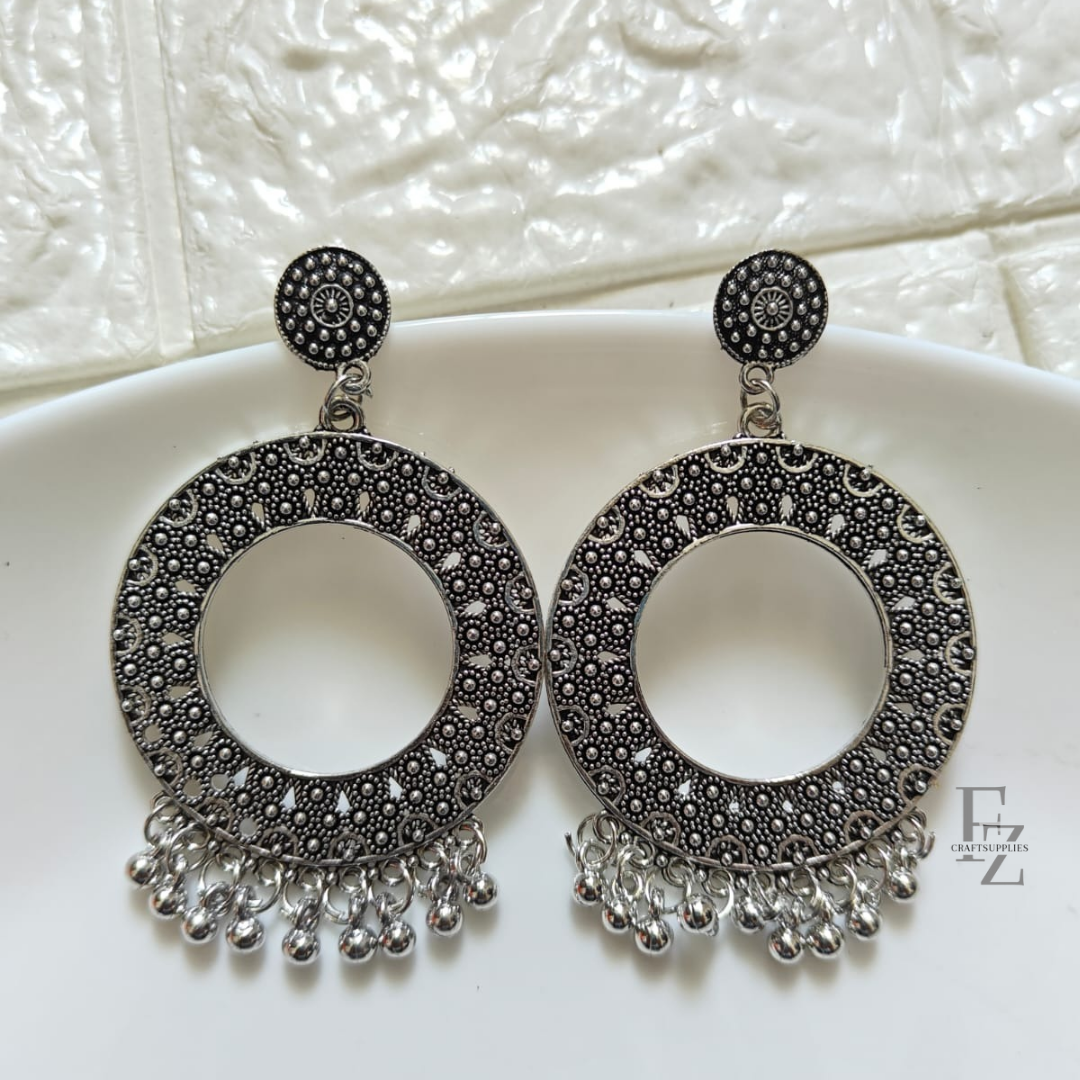 Round Silver Jhumka Base - D4