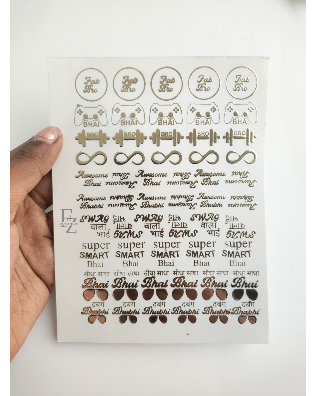 Rakhi Gold Embossed Sticker Sheet A6 - D93