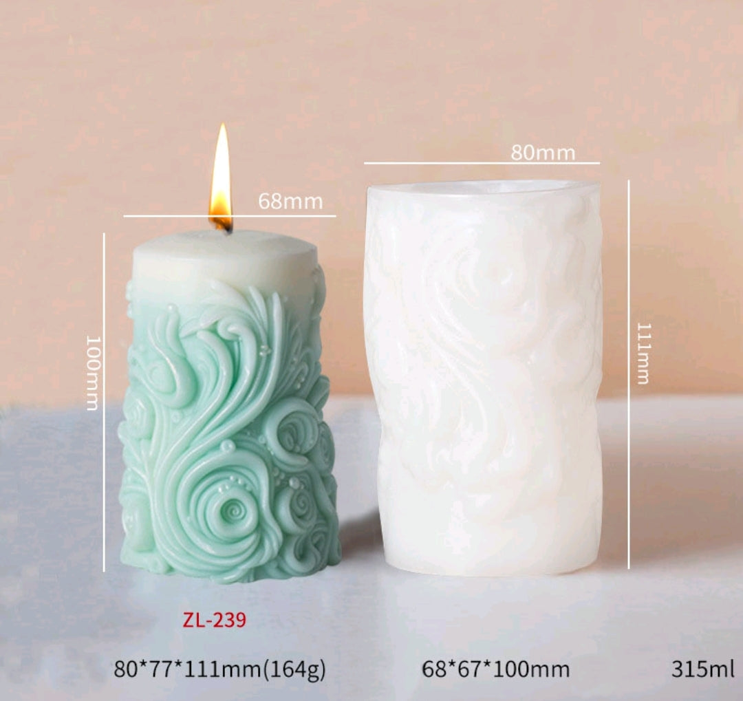 Swirly Pillar Candle Mould