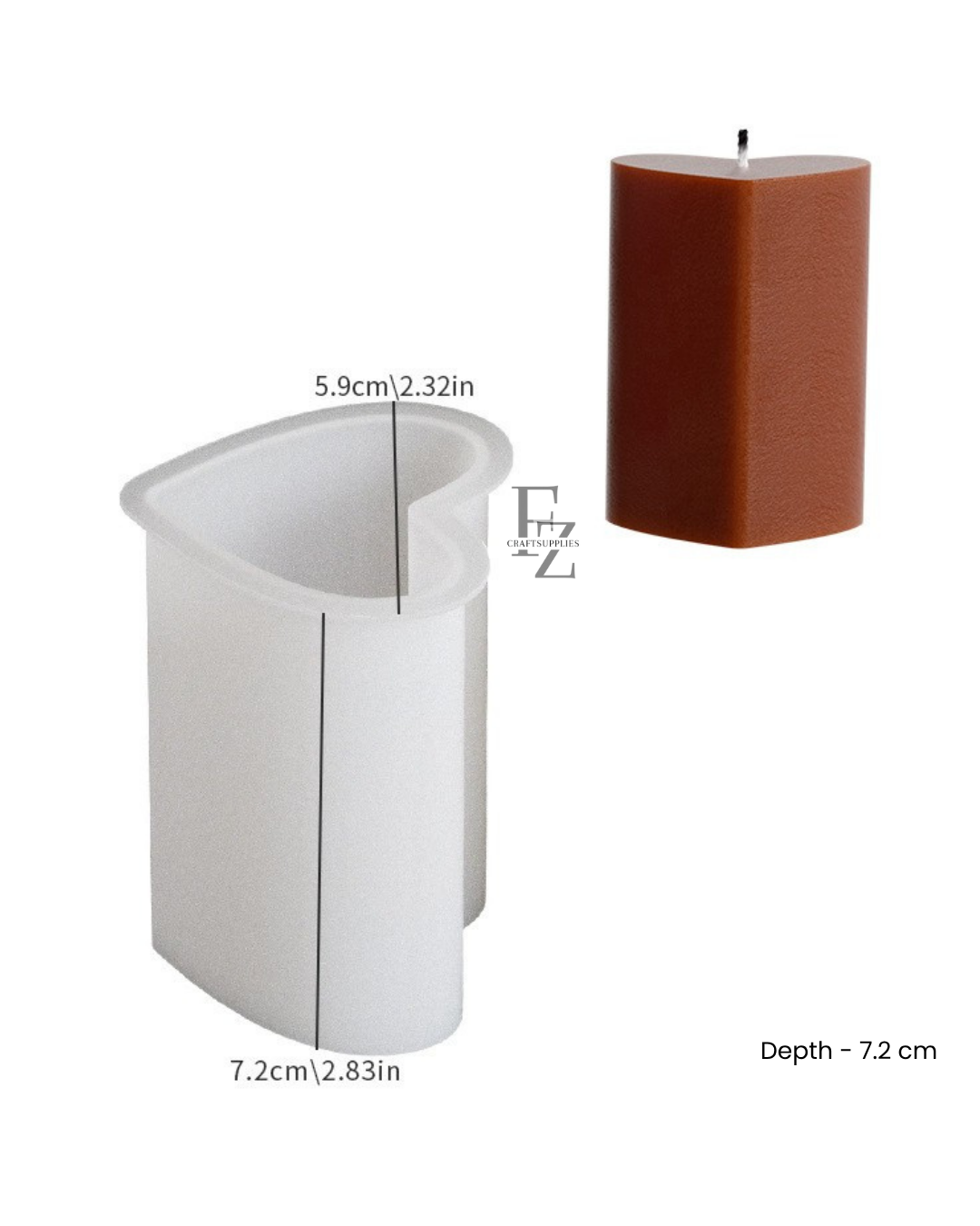 Heart Pillar Candle Mould