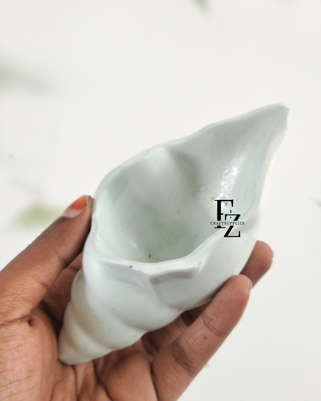 Shell Concrete Jar - Blue