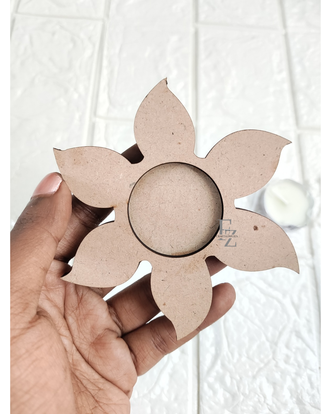 6 Side Flower Mdf Tea Light Holder
