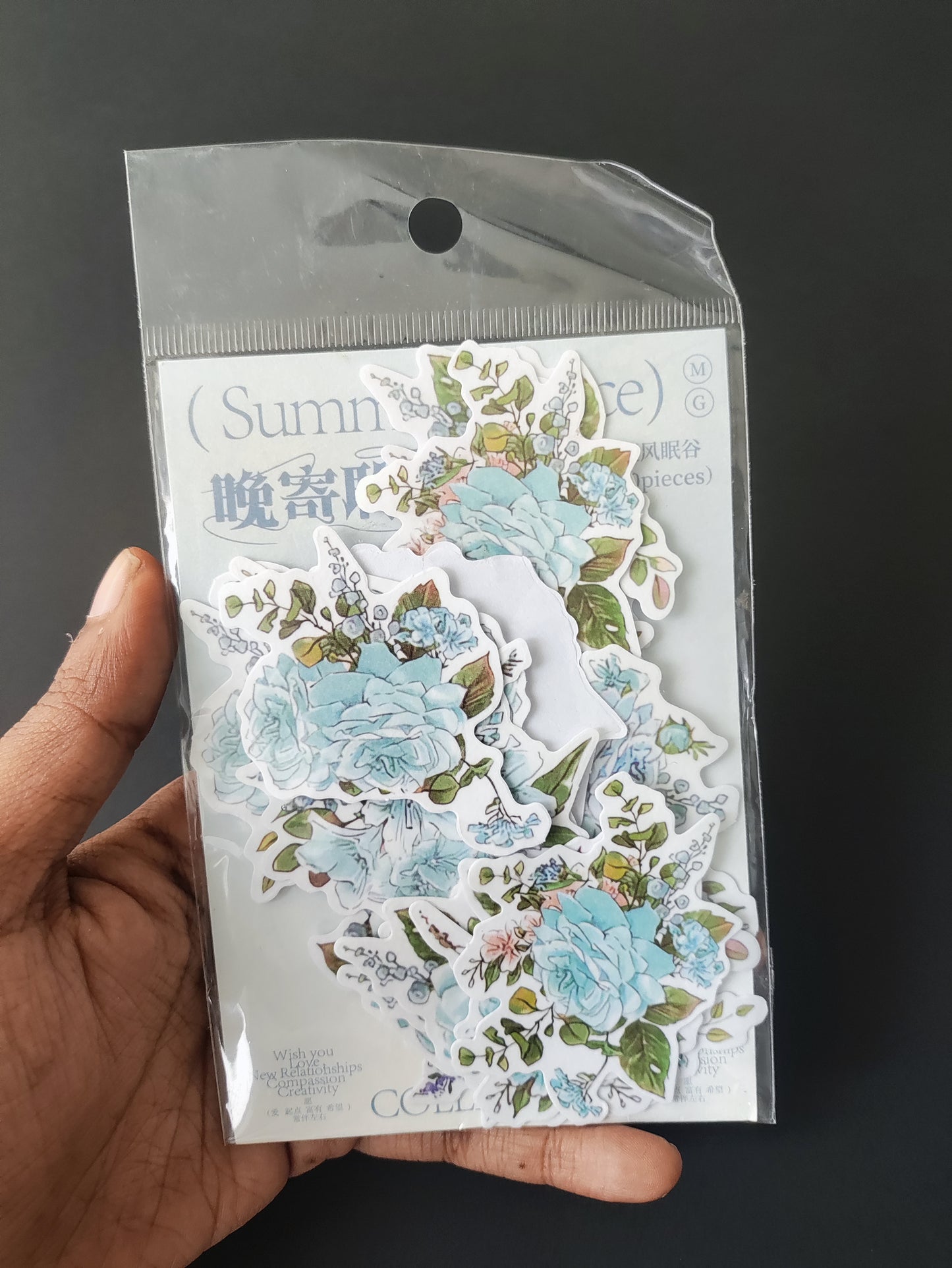 Blue Flower Paper Cutouts - 20 Pieces