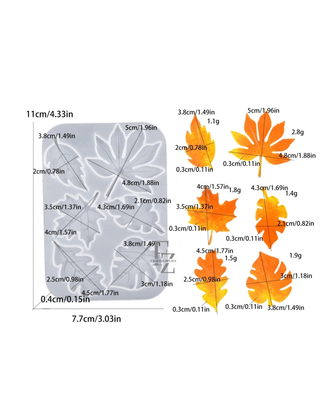 6 Cavity Leaf Candle Mould