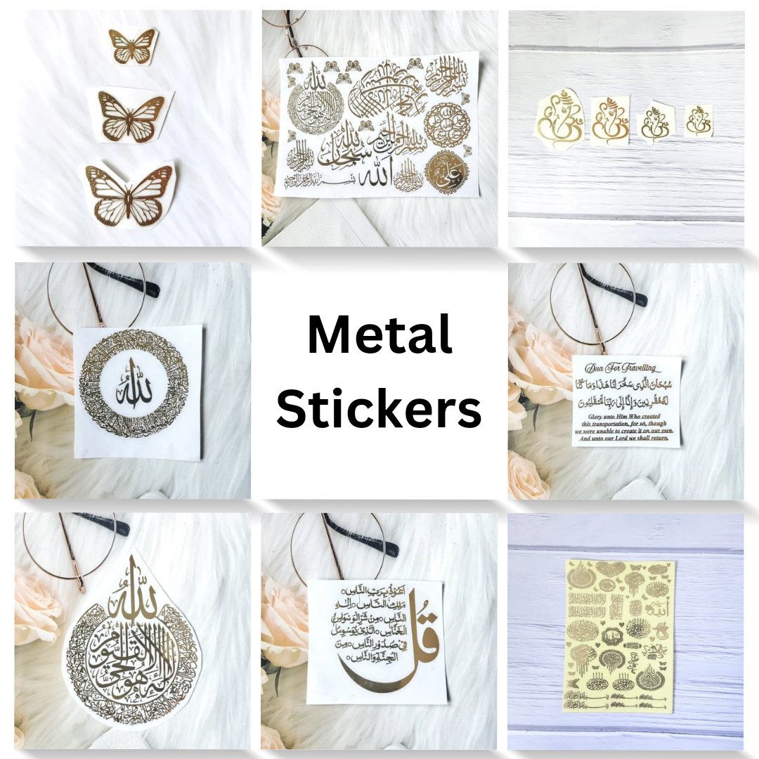 Metal Stickers and acrylic cutouts