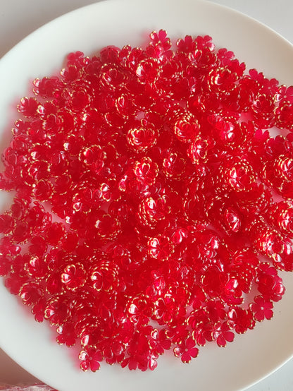 Acrylic Flower Transparent Red