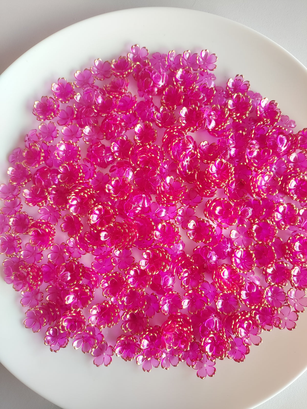 Acrylic Flower Transparent Rani Pink