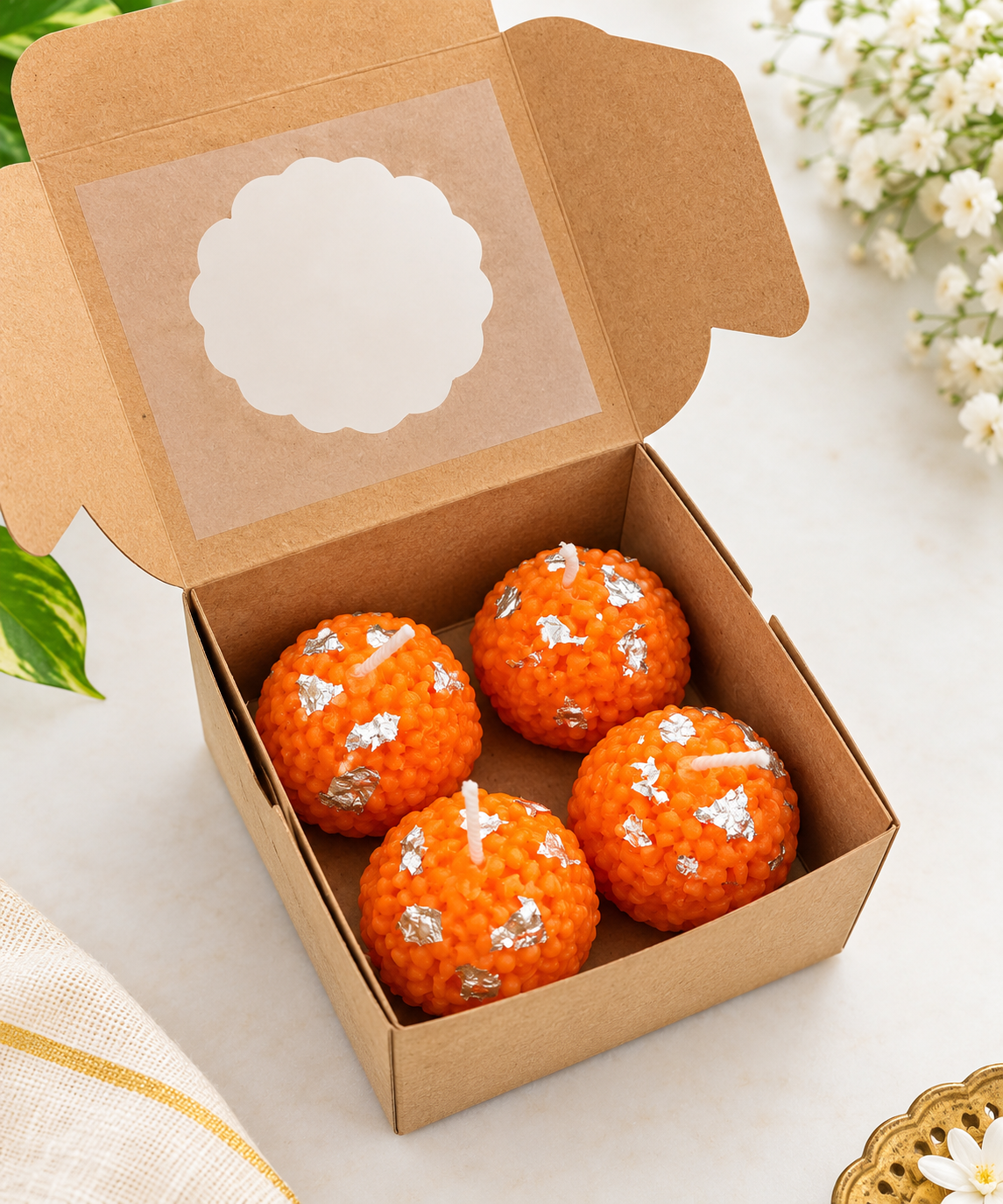 Laddu Candles - Box of 4