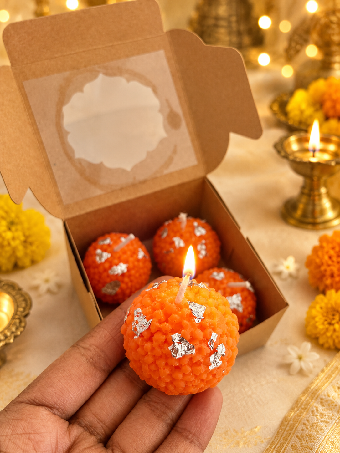 Laddu Candles - Box of 4