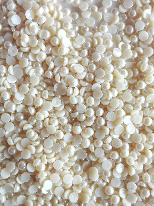 Pearl Cut Beads Half White 8mm - 20grams