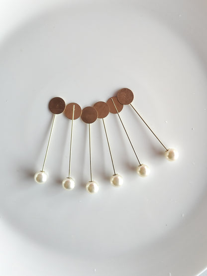 Pearl Brotch Pin - 2 Pieces