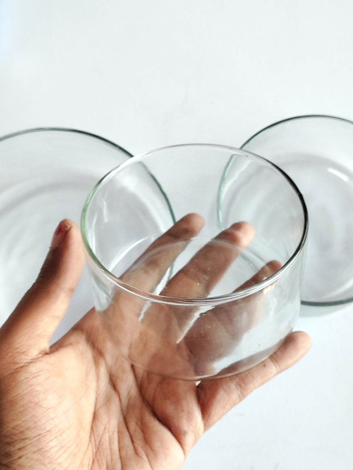 Transparent Glass Candle Bowl - Set of 3 Sizes