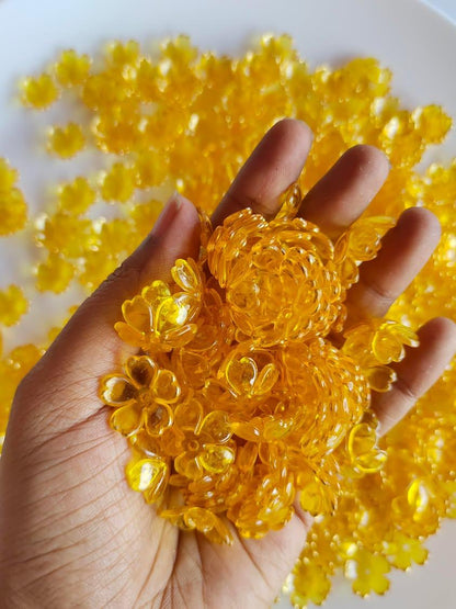 Acrylic Flower Transparent Golden Yellow