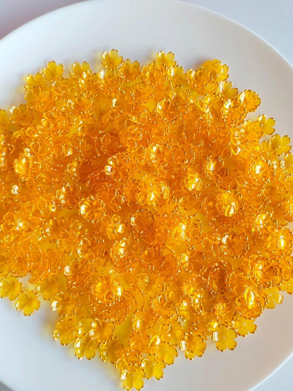 Acrylic Flower Transparent Golden Yellow