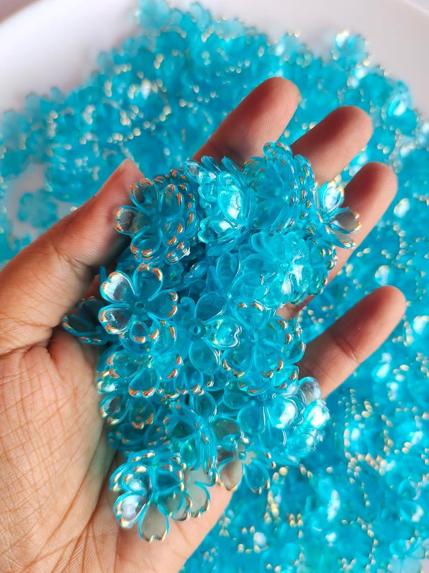 Acrylic Flower Transparent Blue