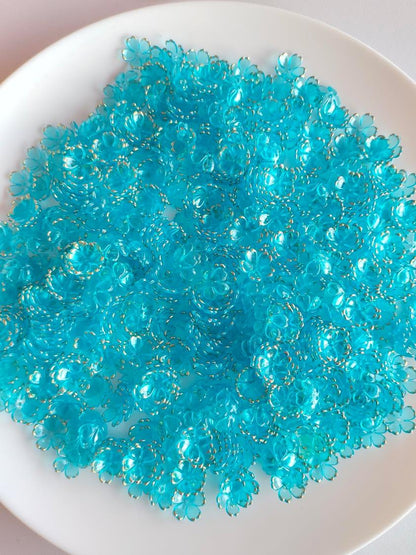 Acrylic Flower Transparent Blue