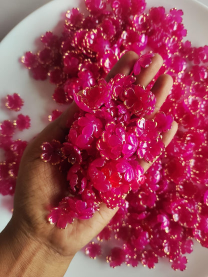 Acrylic Flower Translucent Rani Pink
