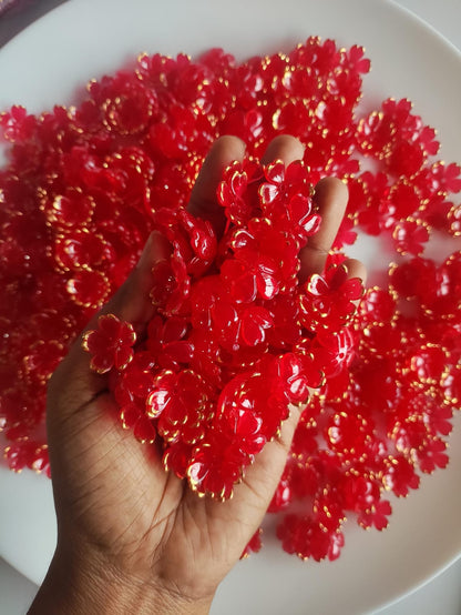 Acrylic Flower Translucent Red