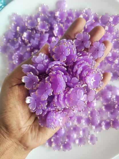 Acrylic Flower Translucent Purple