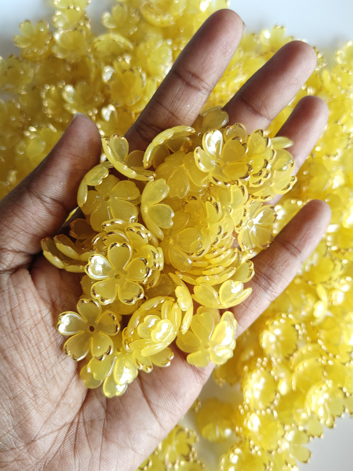 Acrylic Flower Translucent Yellow