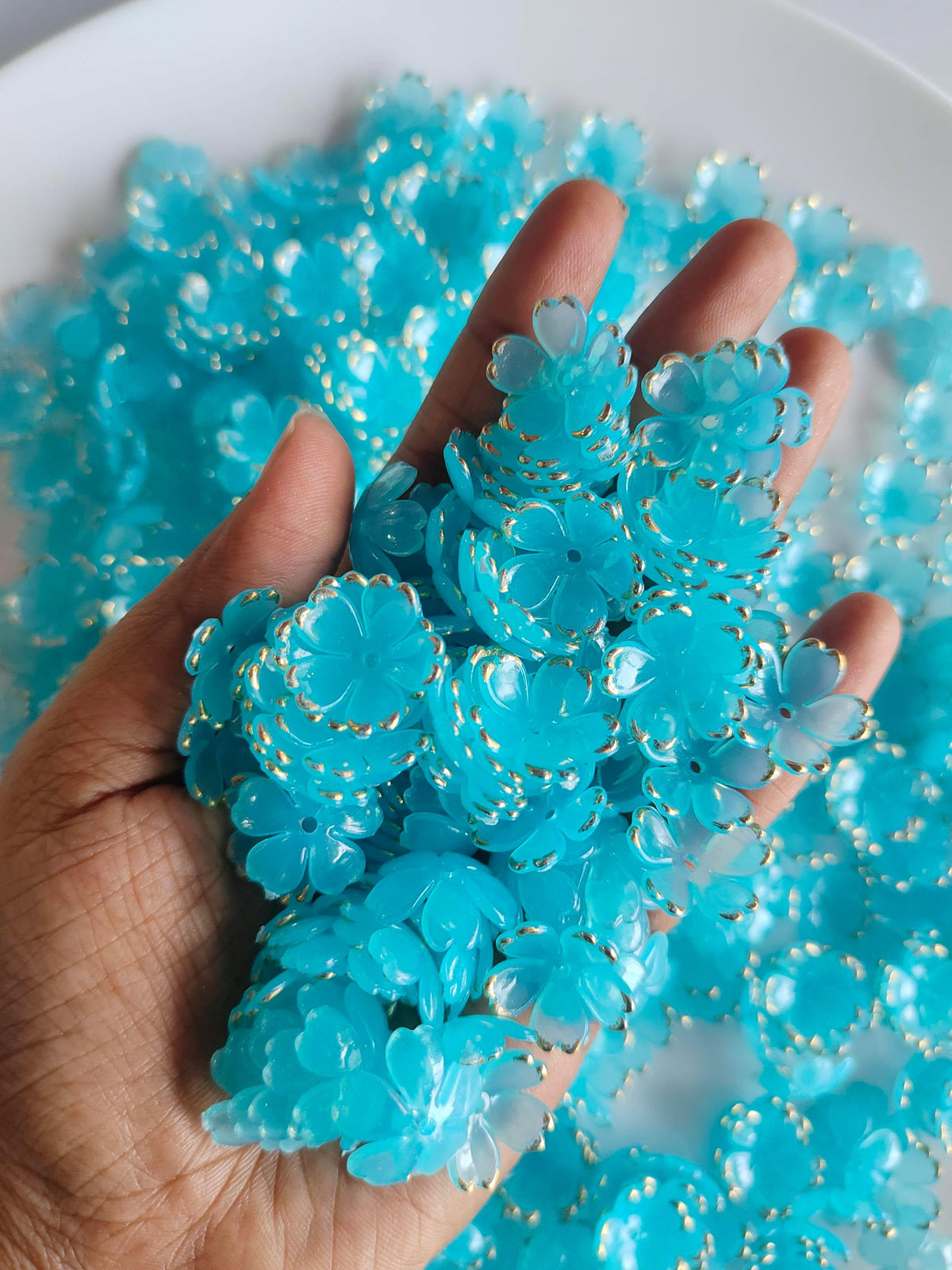 Acrylic Flower Translucent Blue