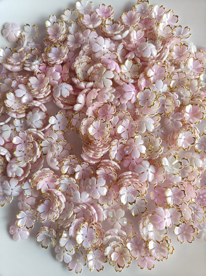 Dual Shade Acrylic Flower Beads Pink - 20 grams