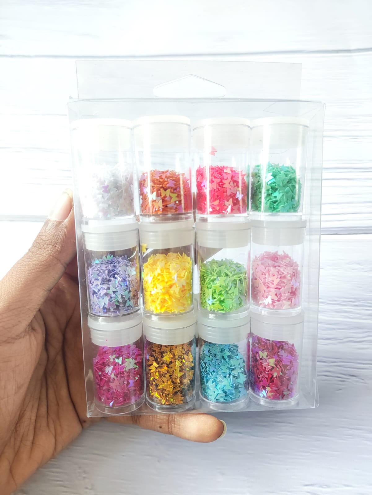 Glitter Butterfly Shaker Set