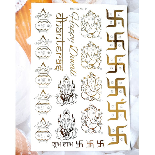 Diwali Embossed Sticker Sheet A5 - D2