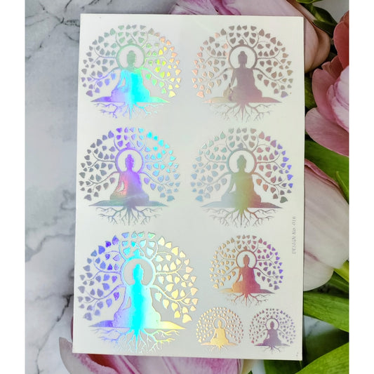 Buddha Holographic Sticker sheet A5 - 01