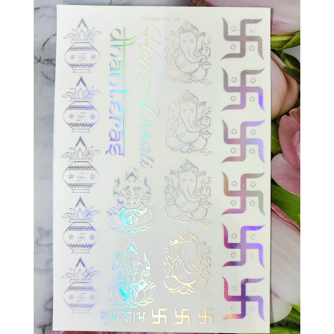 Diwali Holographic Sticker sheet A5 - 02