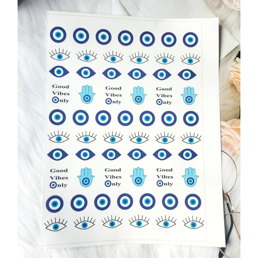 Evil eye Sticker Sheet A4 - 02