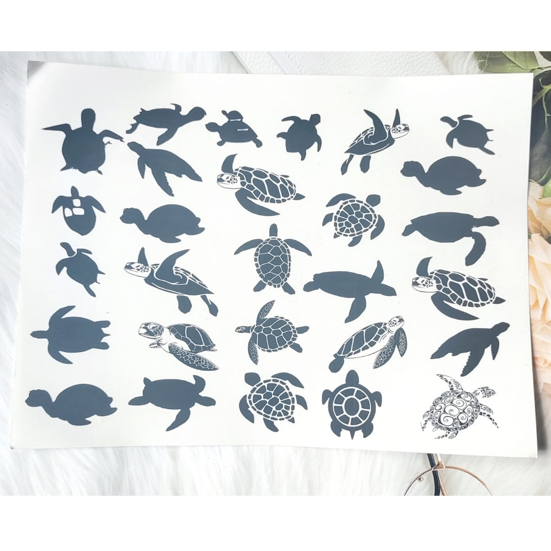 B/w Beach theme Sticker Sheet D5