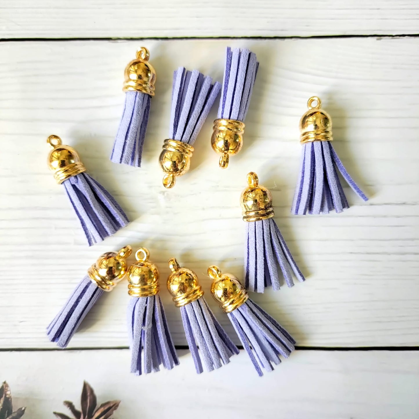 Leather tassels - Lilac