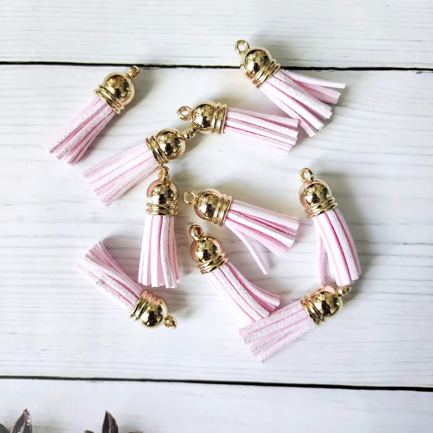 Leather tassels - L.Pink