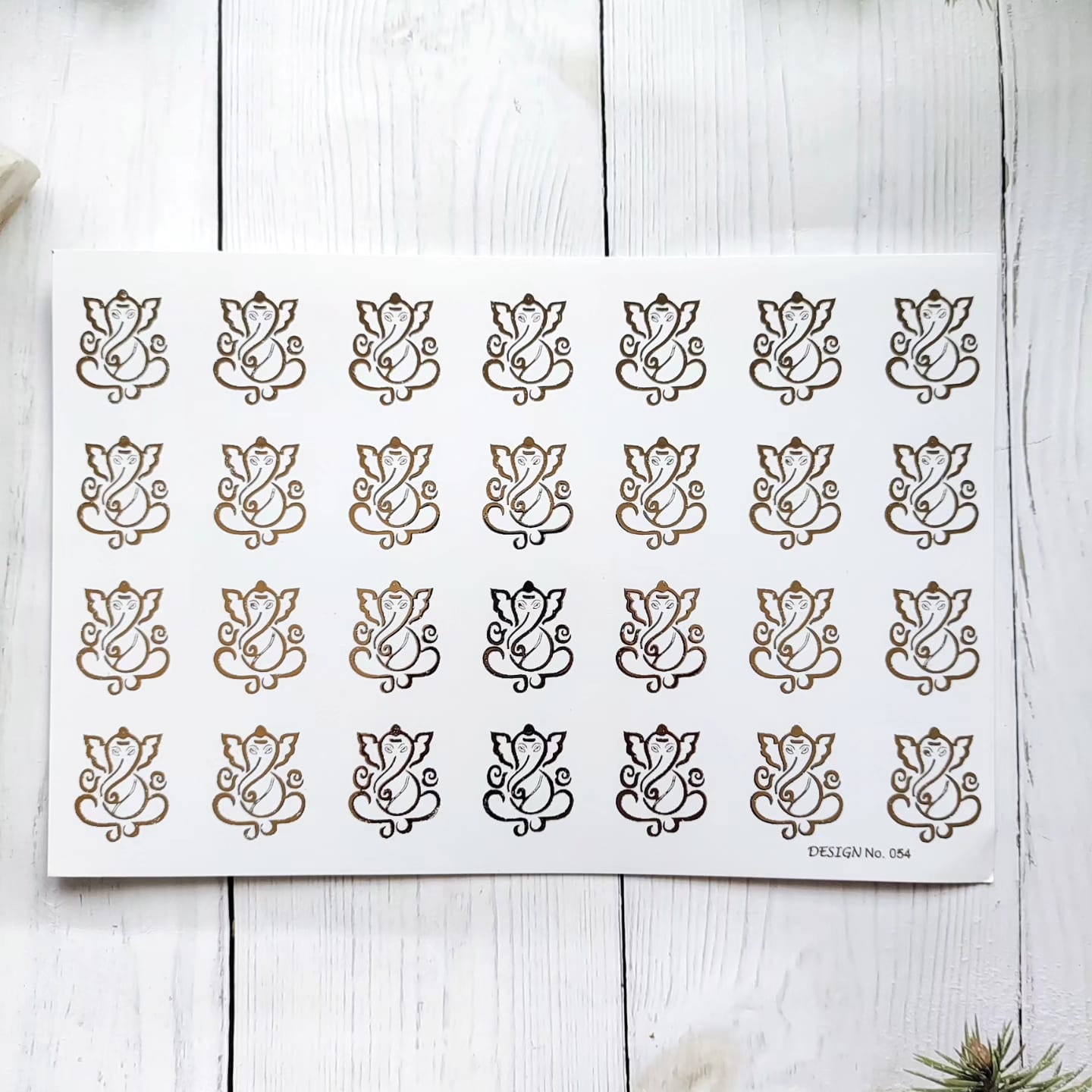 Ganeshji Embossed Sticker Sheet A5 - D26