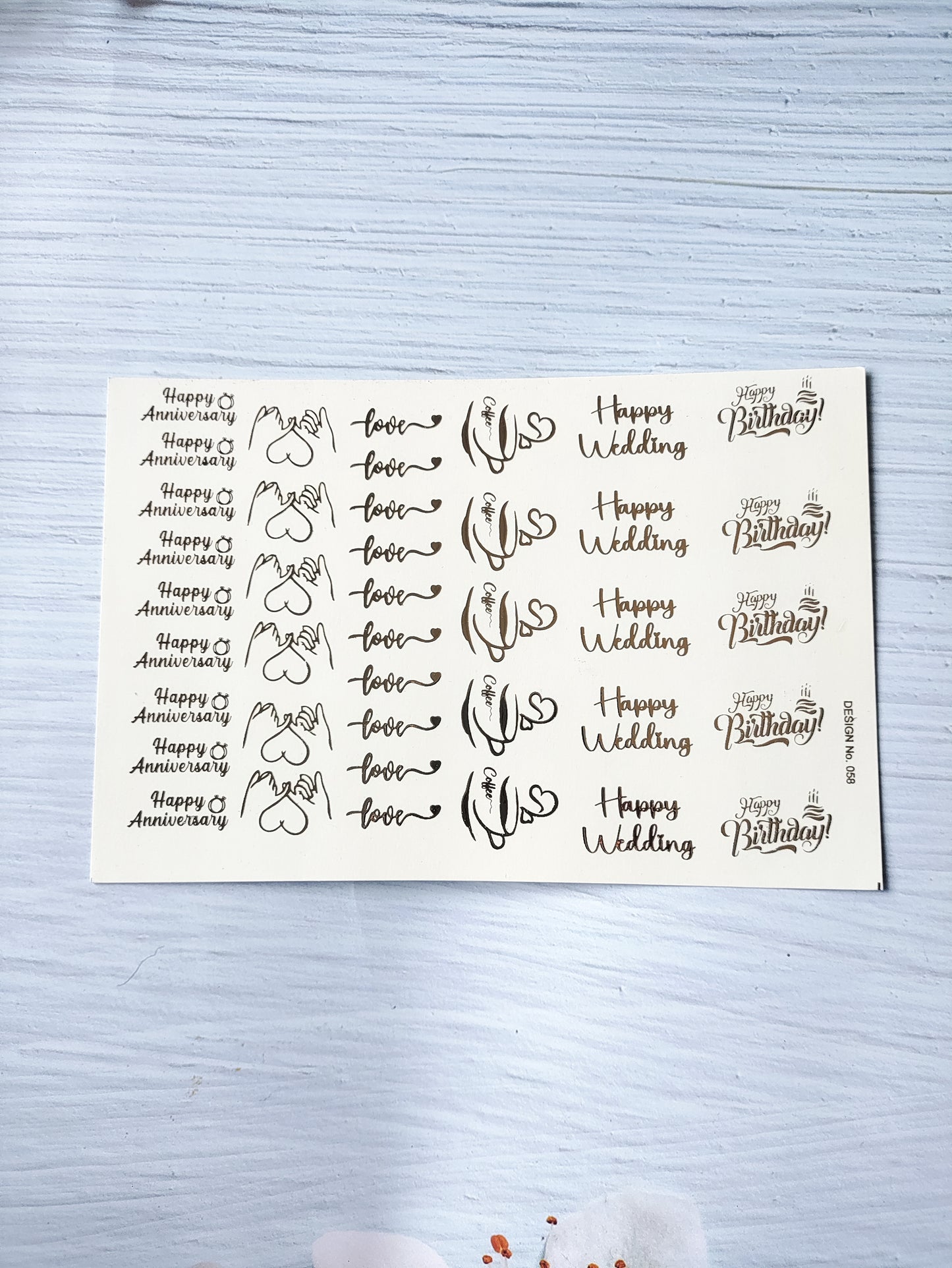 Mix Embossed Sticker sheet A5 - D29