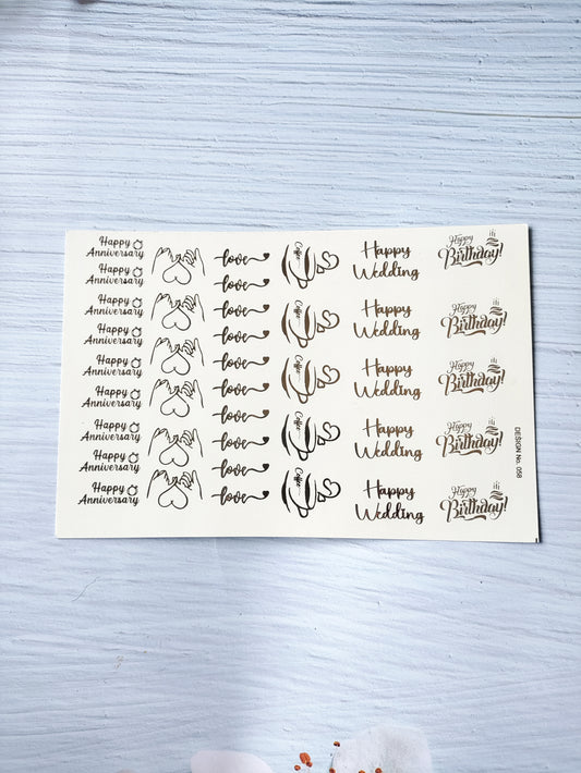 Mix Embossed Sticker sheet A5 - D29