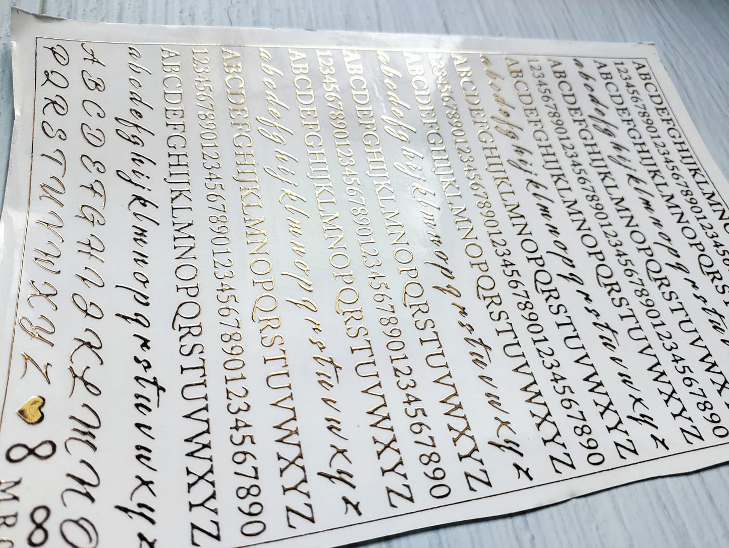 Alphabet Embossed Sticker Sheet A5 - D42